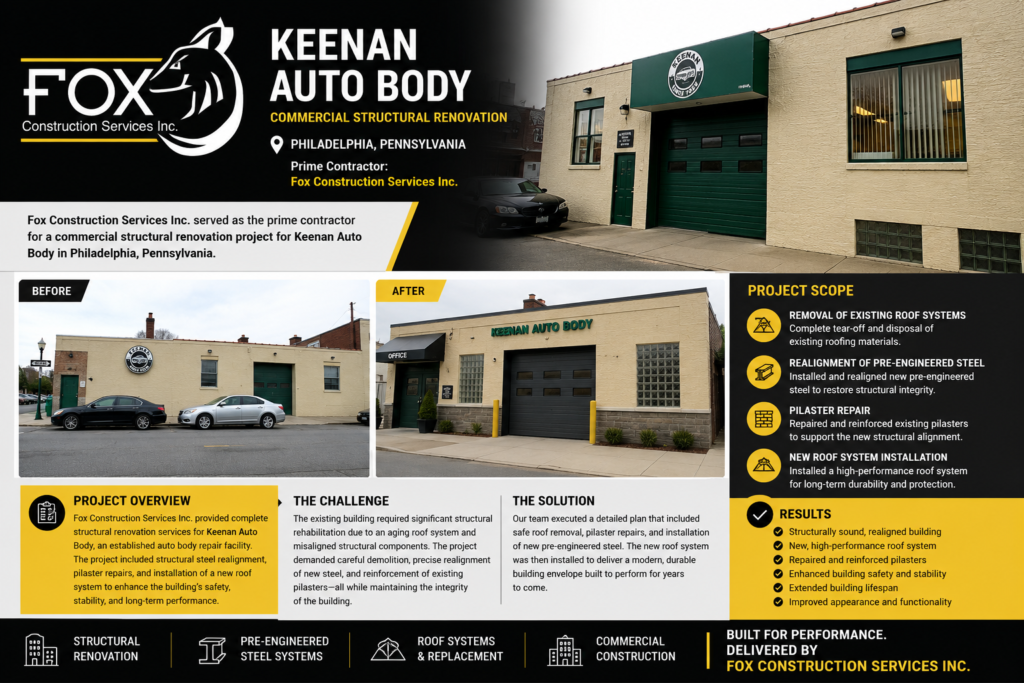 Keenan Auto Body Commercial Structural Renovation