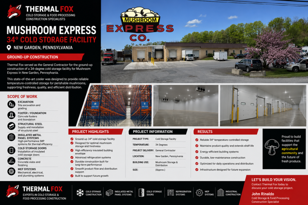 Mushroom Express Cold Storage Facility Construction